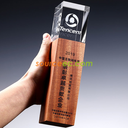 Customization Wooden Crystal Trophy Promotional Products