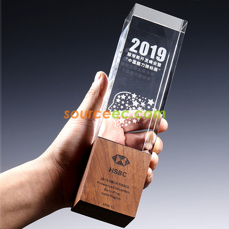 Customization Wooden Crystal Trophy Promotional Products