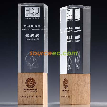 Customization Wooden Crystal Trophy Promotional Products