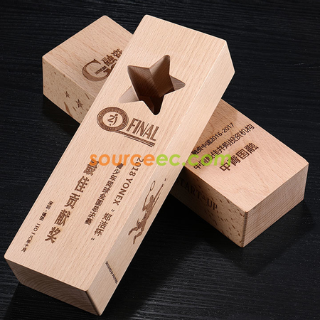 Customization Wooden Trophy with Hollow Stars Promotional Products