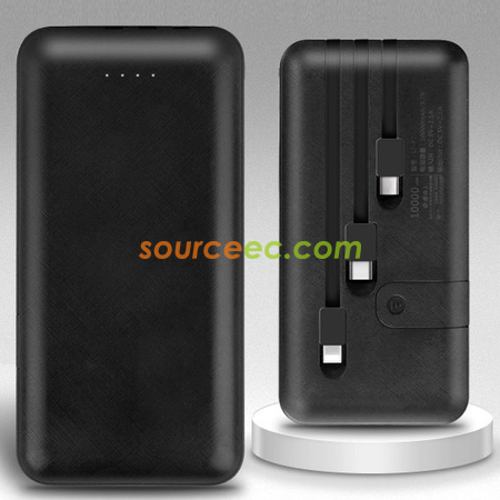Customization 10000mAh Power Bank with In-Built Type C / Micro / Lightning Promotional Products