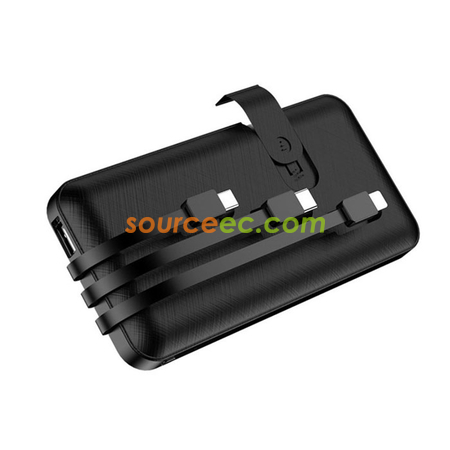 Customization 10000mAh Power Bank with In-Built Type C / Micro / Lightning Promotional Products