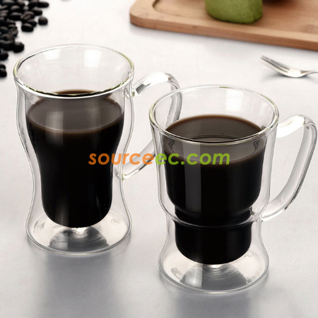 Customization 250ML Double Glass Mug Promotional Products