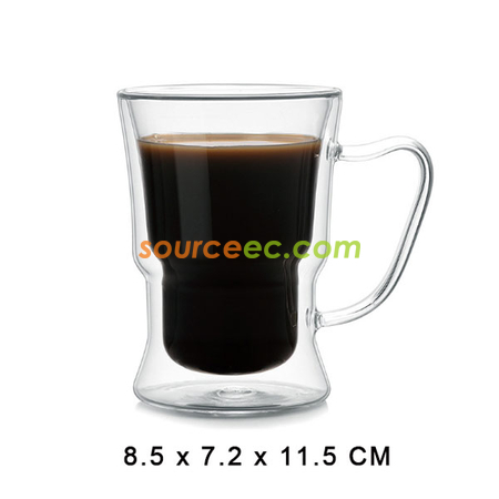 Customization 250ML Double Glass Mug Promotional Products