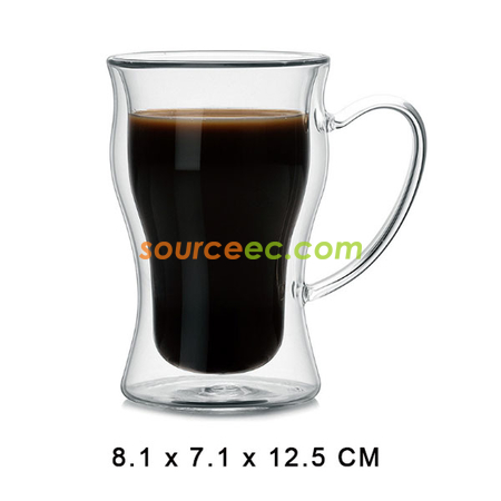 Customization 250ML Double Glass Mug Promotional Products