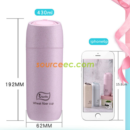 Customization 430ML Wheat Straw Bottle Promotional Products