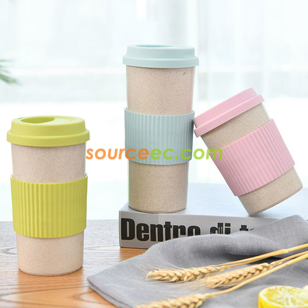 Customization 350ML Wheat Straw Coffee Cup Promotional Products