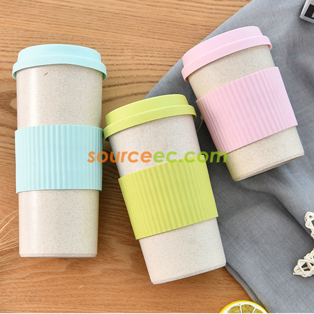 Customization 350ML Wheat Straw Coffee Cup Promotional Products