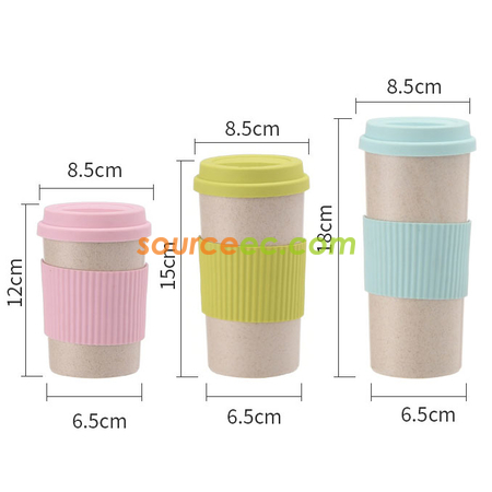 Customization 350ML Wheat Straw Coffee Cup Promotional Products