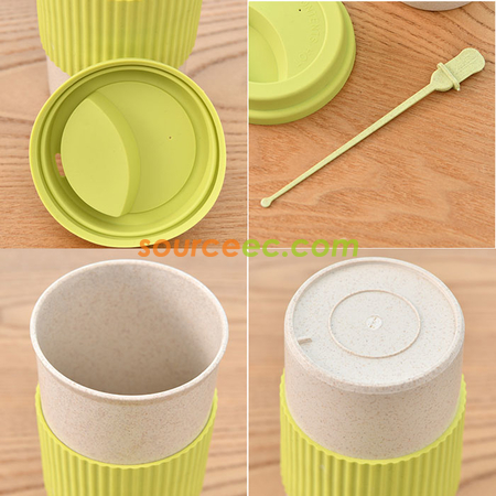 Customization 350ML Wheat Straw Coffee Cup Promotional Products