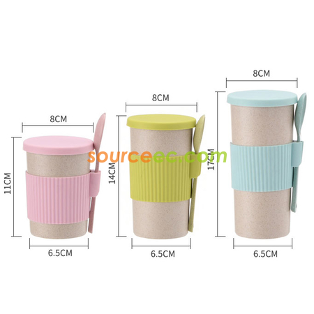 Customization 350ML Wheat Straw Coffee Cup Promotional Products