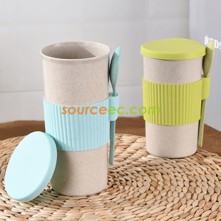 Customization 350ML Wheat Straw Coffee Cup Promotional Products