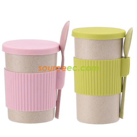 Customization 350ML Wheat Straw Coffee Cup Promotional Products