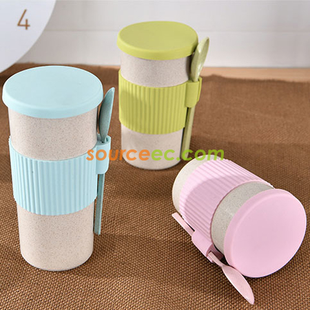 Customization 350ML Wheat Straw Coffee Cup Promotional Products