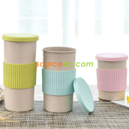 Customization 350ML Wheat Straw Coffee Cup Promotional Products