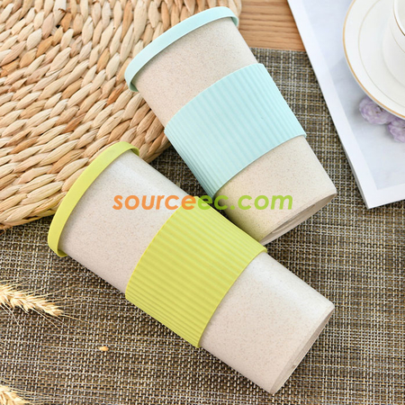 Customization 350ML Wheat Straw Coffee Cup Promotional Products