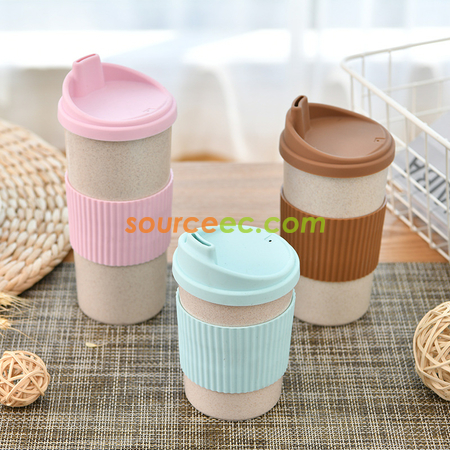 Customization 350ML Wheat Straw Coffee Cup Promotional Products