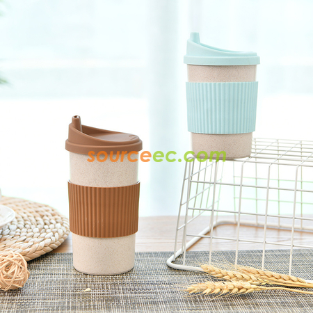 Customization 350ML Wheat Straw Coffee Cup Promotional Products