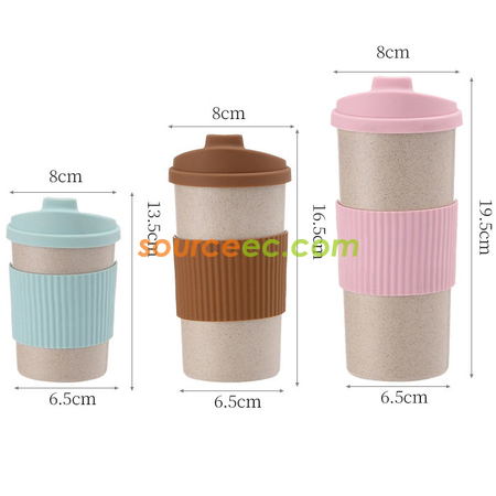 Customization 350ML Wheat Straw Coffee Cup Promotional Products
