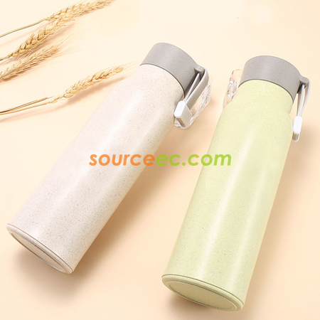 Customization 350ML Wheat Straw Glass Bottle Promotional Products
