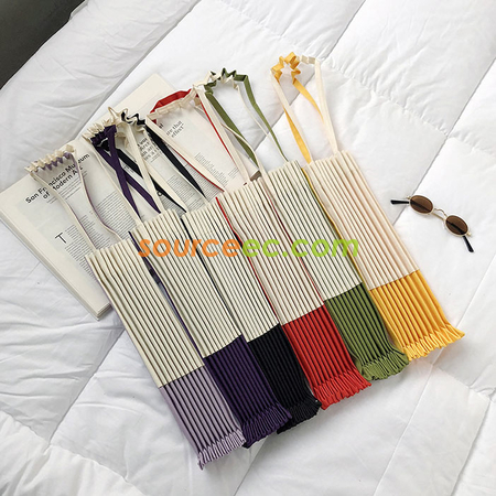 Customization Pleated-design Canvas Bag Promotional Products