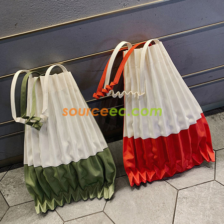 Customization Pleated-design Canvas Bag Promotional Products
