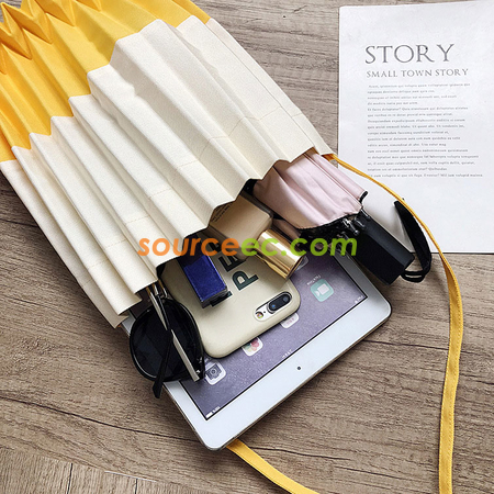 Customization Pleated-design Canvas Bag Promotional Products