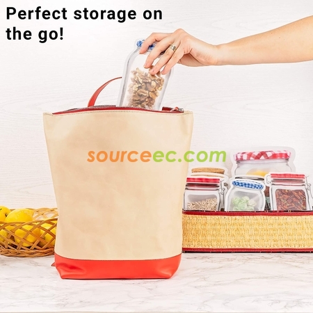 Customization Reusable Mason Bottle Shape Zip-Lock Food Storage Bag Promotional Products