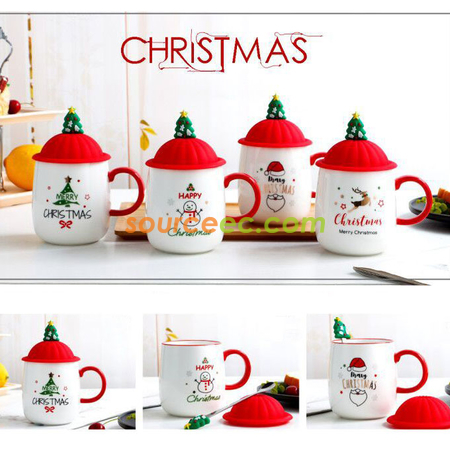 Customization 420ML Christmas Ceramic Mug Promotional Products