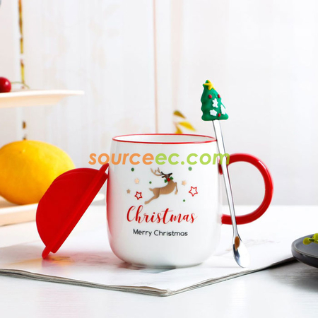 Customization 420ML Christmas Ceramic Mug Promotional Products