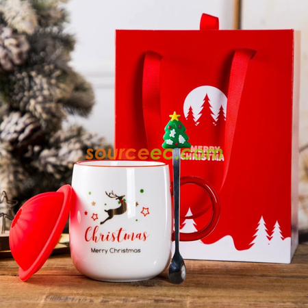 Customization 420ML Christmas Ceramic Mug Promotional Products