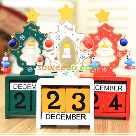 Customization Christmas Tree Wooden Calendar Promotional Products
