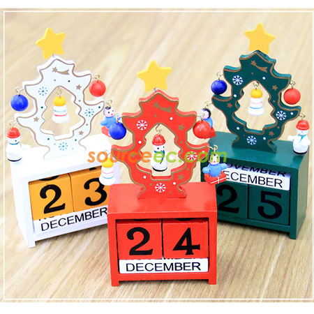 Customization Christmas Tree Wooden Calendar Promotional Products