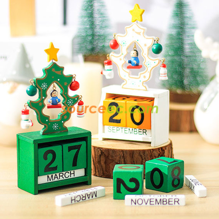 Customization Christmas Tree Wooden Calendar Promotional Products