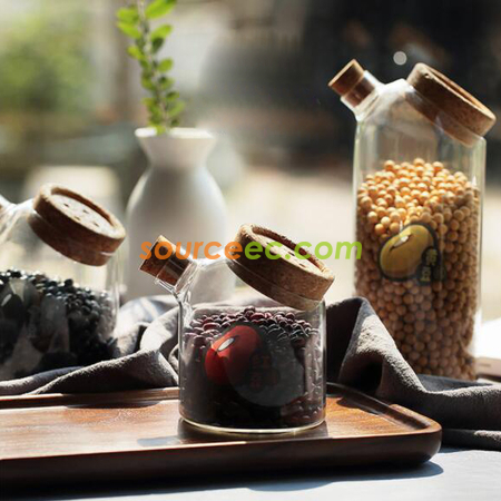 Customization Glass Sealed Jar With Cork Stopper Promotional Products