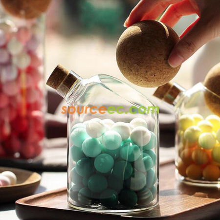 Customization Glass Sealed Jar With Cork Stopper Promotional Products
