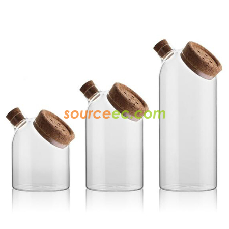 Customization Glass Sealed Jar With Cork Stopper Promotional Products