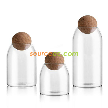 Customization Glass Sealed Jar With Cork Stopper Promotional Products
