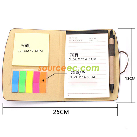 Customization PU Notebook with Sticky Promotional Products