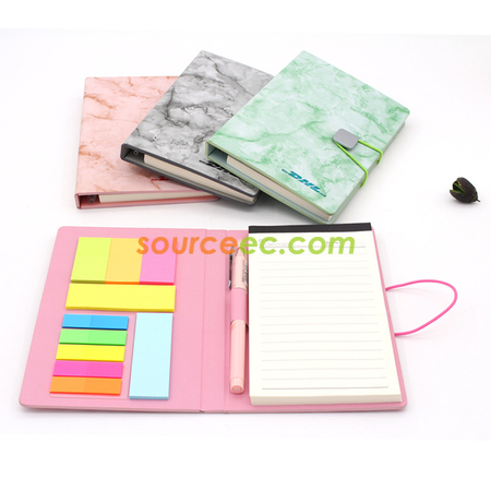Customization PU Marbled Cover Notebook with Sticky Promotional Products
