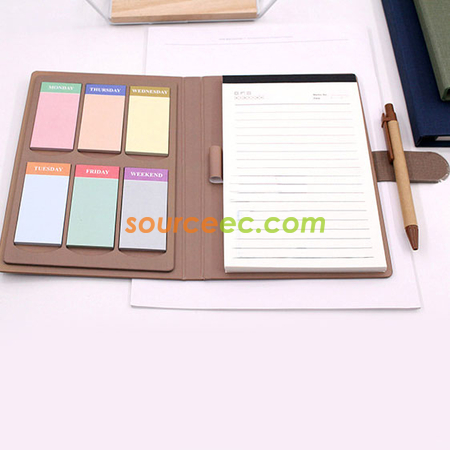 Customization PU Notebook with Sticky Promotional Products