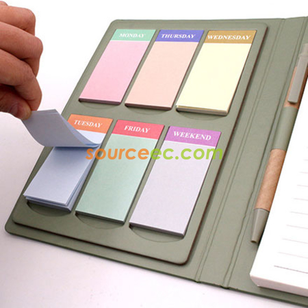 Customization PU Notebook with Sticky Promotional Products