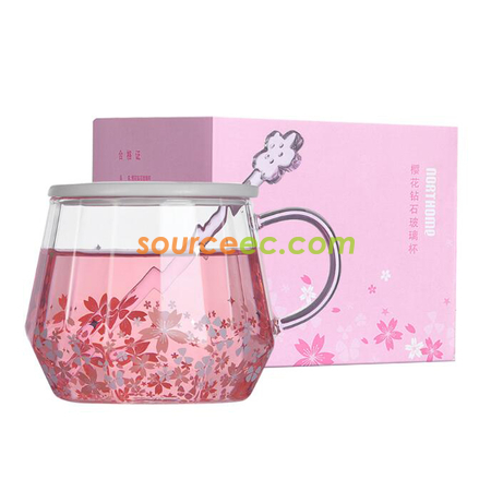 Customization Diamond Cherry Blossom Glass Promotional Products