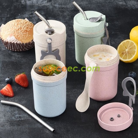 Customization 330ml Wheat Straw Fiber Cup Promotional Products