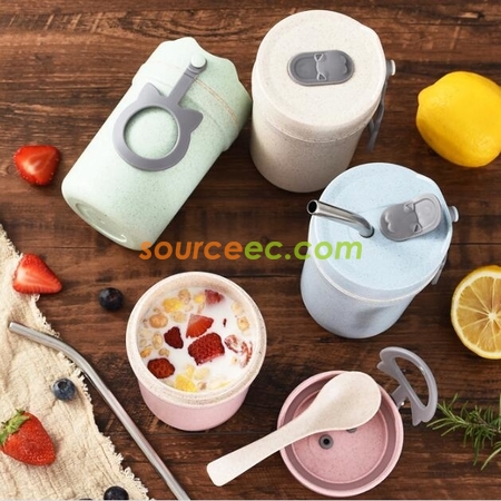 Customization 330ml Wheat Straw Fiber Cup Promotional Products