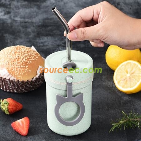 Customization 330ml Wheat Straw Fiber Cup Promotional Products