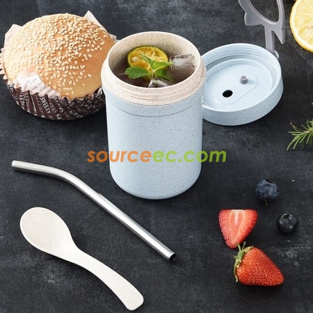 Customization 330ml Wheat Straw Fiber Cup Promotional Products