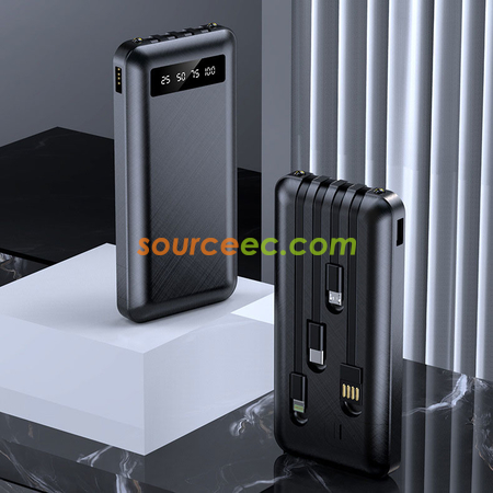 Customization 10000mAh Power Bank with In-Built Type C / Micro / Lightning Promotional Products
