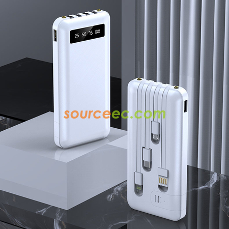 Customization 10000mAh Power Bank with In-Built Type C / Micro / Lightning Promotional Products