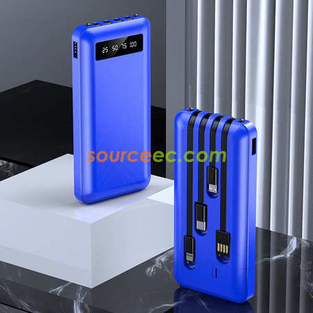 Customization 10000mAh Power Bank with In-Built Type C / Micro / Lightning Promotional Products